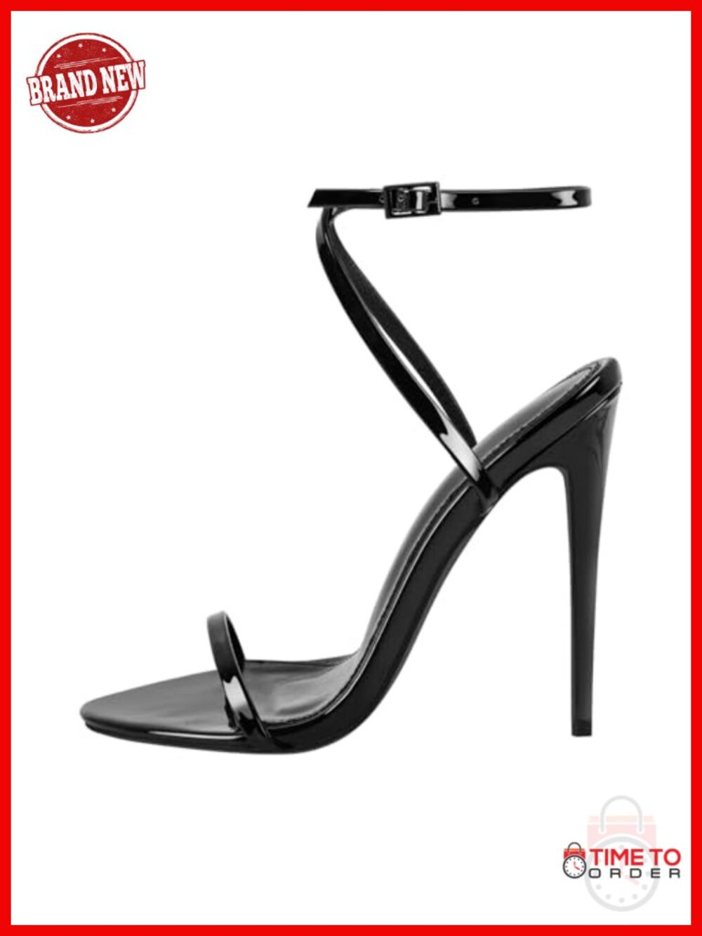 Strappy High Stiletto Heels Ankle Strap Buckle Open Toe Heeled Sandals for